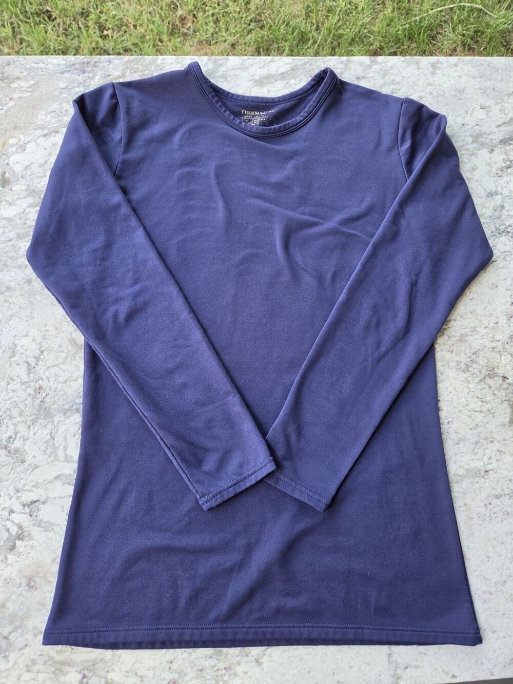 Thermajane Women's Base Layer Long Sleeve Top Size Small Blue